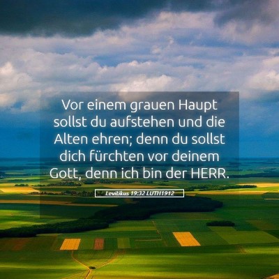 Picture 05 - Levitikus 19:32 LUTH1912 - Vor einem grauen Haupt sollst du aufstehen und - Bible Verse Picture