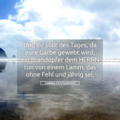 Picture 05 - Levitikus 23:12 LUTH1912 - Und ihr sollt des Tages, da eure Garbe gewebt - Bible Verse Picture