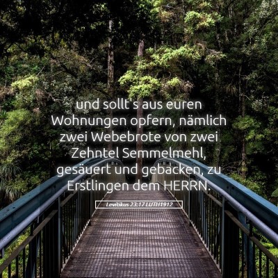 Picture 05 - Levitikus 23:17 LUTH1912 - und sollt's aus euren Wohnungen opfern, nämlich - Bible Verse Picture
