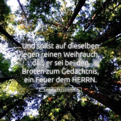 Picture 05 - Levitikus 24:7 LUTH1912 - Und sollst auf dieselben legen reinen Weihrauch, - Bible Verse Picture