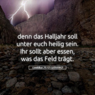 Picture 05 - Levitikus 25:12 LUTH1912 - denn das Halljahr soll unter euch heilig sein. - Bible Verse Picture