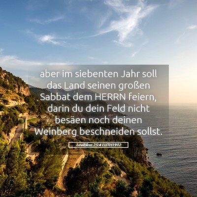 Picture 05 - Levitikus 25:4 LUTH1912 - aber im siebenten Jahr soll das Land seinen - Bible Verse Picture
