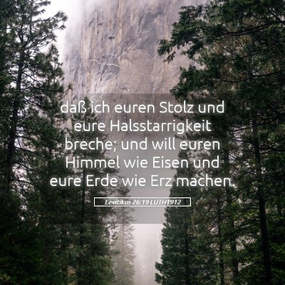 Picture 05 - Levitikus 26:19 LUTH1912 - daß ich euren Stolz und eure Halsstarrigkeit - Bible Verse Picture