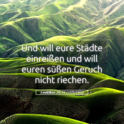 Picture 05 - Levitikus 26:31 LUTH1912 - Und will eure Städte einreißen und will euren - Bible Verse Picture