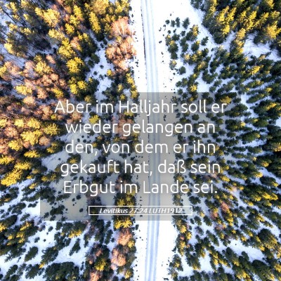 Picture 05 - Levitikus 27:24 LUTH1912 - Aber im Halljahr soll er wieder gelangen an den, - Bible Verse Picture