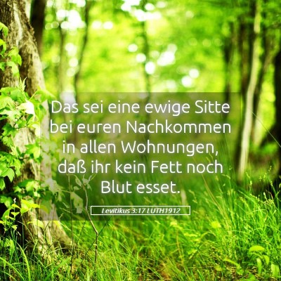 Picture 05 - Levitikus 3:17 LUTH1912 - Das sei eine ewige Sitte bei euren Nachkommen in - Bible Verse Picture