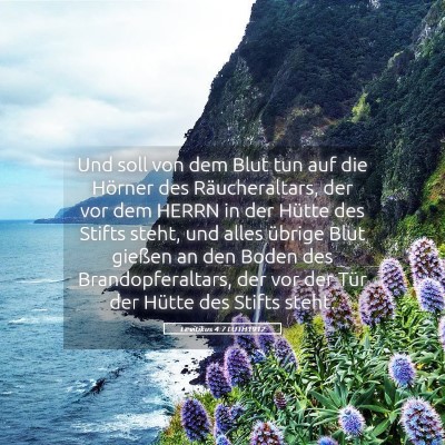 Picture 05 - Levitikus 4:7 LUTH1912 - Und soll von dem Blut tun auf die Hörner des - Bible Verse Picture