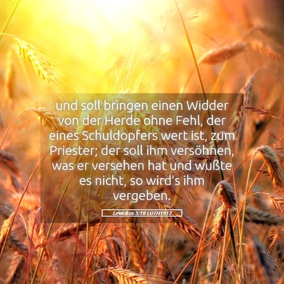 Picture 05 - Levitikus 5:18 LUTH1912 - und soll bringen einen Widder von der Herde ohne - Bible Verse Picture