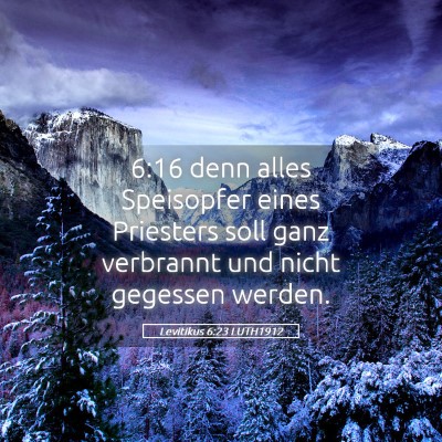 Picture 05 - Levitikus 6:23 LUTH1912 - 6:16 denn alles Speisopfer eines Priesters soll - Bible Verse Picture