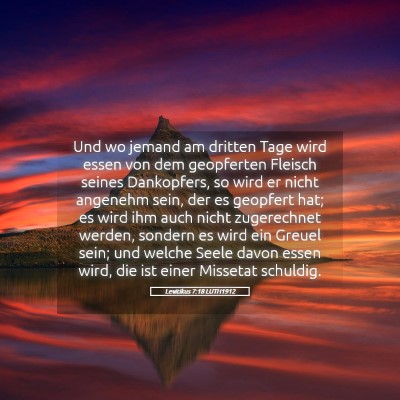 Picture 05 - Levitikus 7:18 LUTH1912 - Und wo jemand am dritten Tage wird essen von dem - Bible Verse Picture