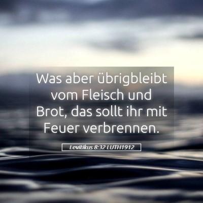 Picture 05 - Levitikus 8:32 LUTH1912 - Was aber übrigbleibt vom Fleisch und Brot, das - Bible Verse Picture