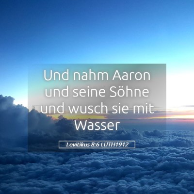 Picture 05 - Levitikus 8:6 LUTH1912 - Und nahm Aaron und seine Söhne und wusch sie mit - Bible Verse Picture
