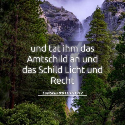 Picture 05 - Levitikus 8:8 LUTH1912 - und tat ihm das Amtschild an und das Schild Licht - Bible Verse Picture