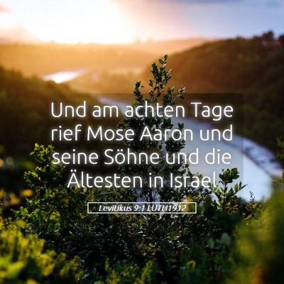 Picture 05 - Levitikus 9:1 LUTH1912 - Und am achten Tage rief Mose Aaron und seine - Bible Verse Picture