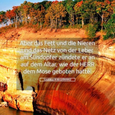 Picture 05 - Levitikus 9:10 LUTH1912 - Aber das Fett und die Nieren und das Netz von der - Bible Verse Picture