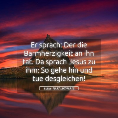 Picture 05 - Lukas 10:37 LUTH1912 - Er sprach: Der die Barmherzigkeit an ihn tat. Da - Bible Verse Picture