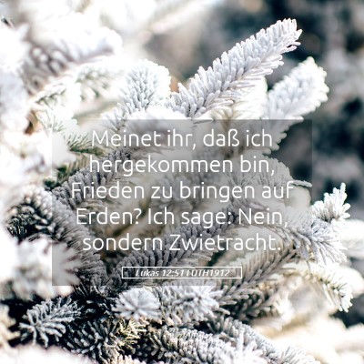 Picture 05 - Lukas 12:51 LUTH1912 - Meinet ihr, daß ich hergekommen bin, Frieden zu - Bible Verse Picture
