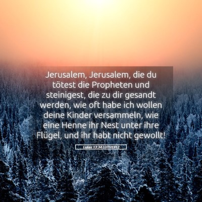 Picture 05 - Lukas 13:34 LUTH1912 - Jerusalem, Jerusalem, die du tötest die - Bible Verse Picture