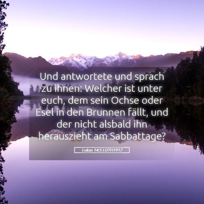 Picture 05 - Lukas 14:5 LUTH1912 - Und antwortete und sprach zu ihnen: Welcher ist - Bible Verse Picture