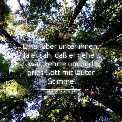 Picture 05 - Lukas 17:15 LUTH1912 - Einer aber unter ihnen, da er sah, daß er - Bible Verse Picture