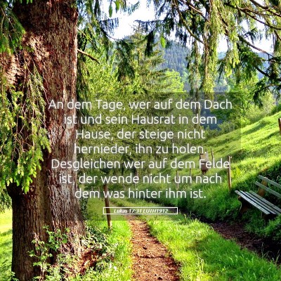 Picture 05 - Lukas 17:31 LUTH1912 - An dem Tage, wer auf dem Dach ist und sein - Bible Verse Picture