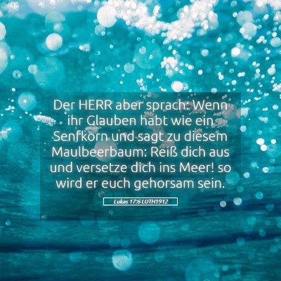 Picture 05 - Lukas 17:6 LUTH1912 - Der HERR aber sprach: Wenn ihr Glauben habt wie - Bible Verse Picture