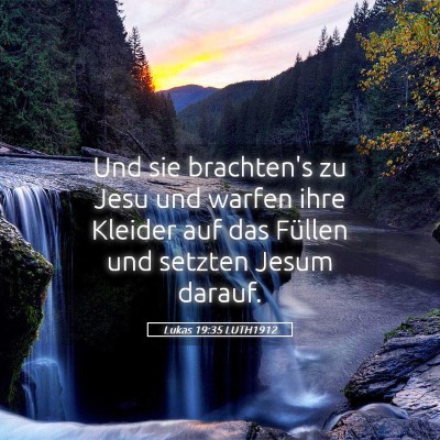 Picture 05 - Lukas 19:35 LUTH1912 - Und sie brachten's zu Jesu und warfen ihre - Bible Verse Picture
