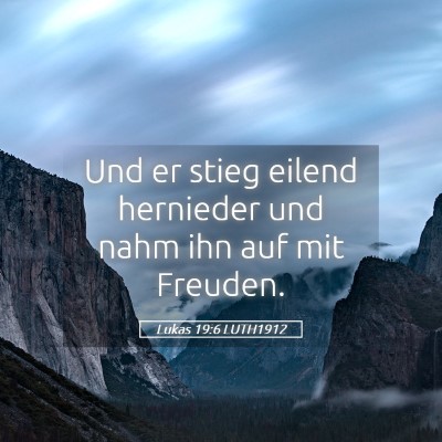 Picture 05 - Lukas 19:6 LUTH1912 - Und er stieg eilend hernieder und nahm ihn auf - Bible Verse Picture