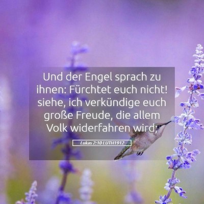 Picture 05 - Lukas 2:10 LUTH1912 - Und der Engel sprach zu ihnen: Fürchtet euch - Bible Verse Picture