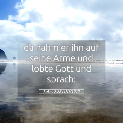 Picture 05 - Lukas 2:28 LUTH1912 - da nahm er ihn auf seine Arme und lobte Gott und - Bible Verse Picture