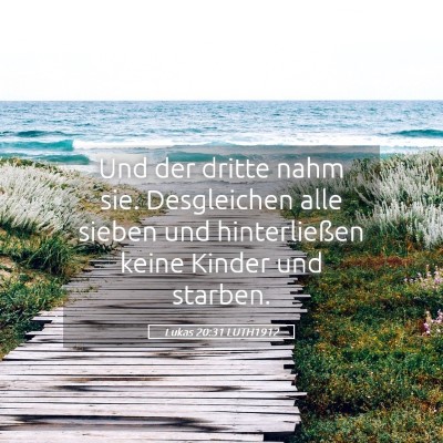 Picture 05 - Lukas 20:31 LUTH1912 - Und der dritte nahm sie. Desgleichen alle sieben - Bible Verse Picture