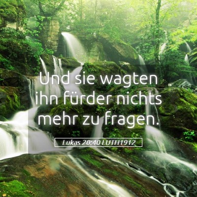 Picture 05 - Lukas 20:40 LUTH1912 - Und sie wagten ihn fürder nichts mehr zu - Bible Verse Picture