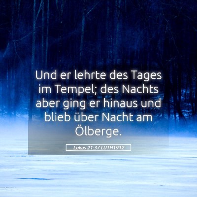 Picture 05 - Lukas 21:37 LUTH1912 - Und er lehrte des Tages im Tempel; des Nachts - Bible Verse Picture
