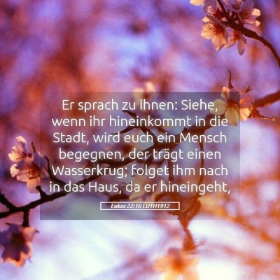 Picture 05 - Lukas 22:10 LUTH1912 - Er sprach zu ihnen: Siehe, wenn ihr hineinkommt - Bible Verse Picture