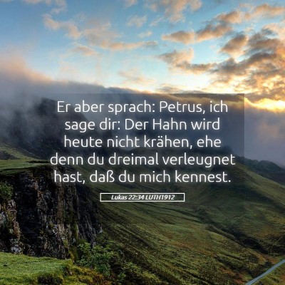 Picture 05 - Lukas 22:34 LUTH1912 - Er aber sprach: Petrus, ich sage dir: Der Hahn - Bible Verse Picture