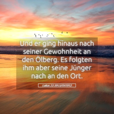 Picture 05 - Lukas 22:39 LUTH1912 - Und er ging hinaus nach seiner Gewohnheit an den - Bible Verse Picture