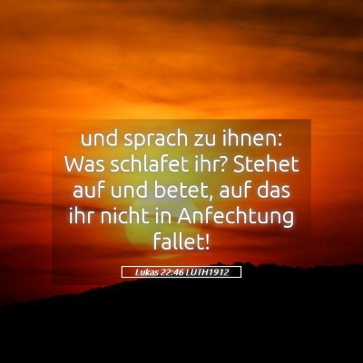 Picture 05 - Lukas 22:46 LUTH1912 - und sprach zu ihnen: Was schlafet ihr? Stehet auf - Bible Verse Picture