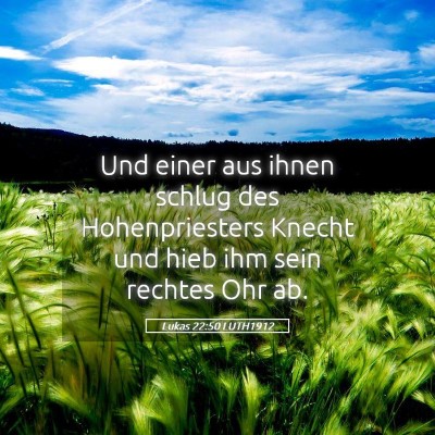 Picture 05 - Lukas 22:50 LUTH1912 - Und einer aus ihnen schlug des Hohenpriesters - Bible Verse Picture