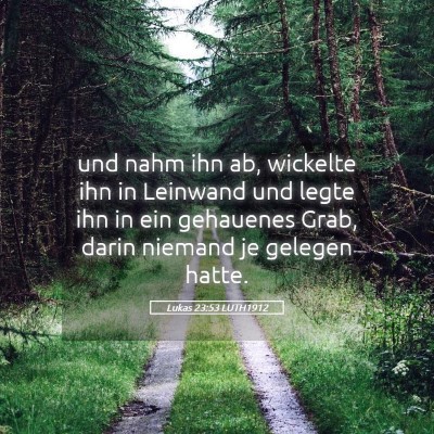 Picture 05 - Lukas 23:53 LUTH1912 - und nahm ihn ab, wickelte ihn in Leinwand und - Bible Verse Picture