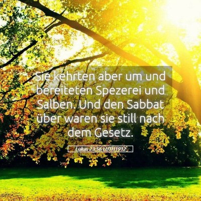 Picture 05 - Lukas 23:56 LUTH1912 - Sie kehrten aber um und bereiteten Spezerei und - Bible Verse Picture
