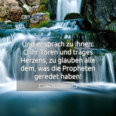 Picture 05 - Lukas 24:25 LUTH1912 - Und er sprach zu ihnen: O ihr Toren und träges - Bible Verse Picture