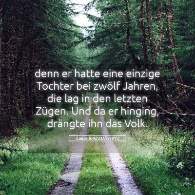 Picture 05 - Lukas 8:42 LUTH1912 - denn er hatte eine einzige Tochter bei zwölf - Bible Verse Picture
