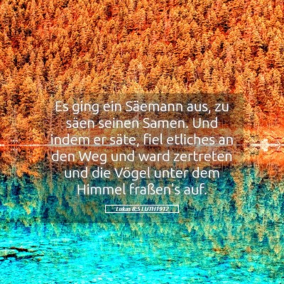 Picture 05 - Lukas 8:5 LUTH1912 - Es ging ein Säemann aus, zu säen seinen Samen. - Bible Verse Picture