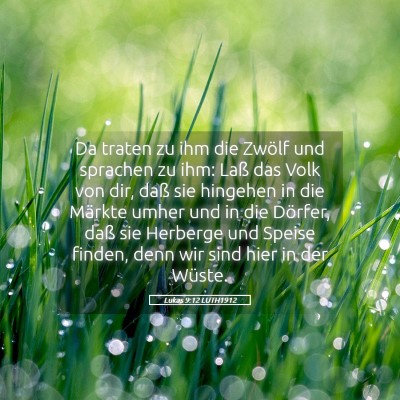 Picture 05 - Lukas 9:12 LUTH1912 - Da traten zu ihm die Zwölf und sprachen zu ihm: - Bible Verse Picture