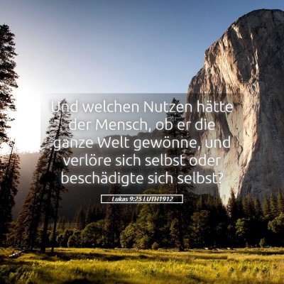 Picture 05 - Lukas 9:25 LUTH1912 - Und welchen Nutzen hätte der Mensch, ob er die - Bible Verse Picture