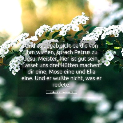 Picture 05 - Lukas 9:33 LUTH1912 - Und es begab sich, da die von ihm wichen, sprach - Bible Verse Picture