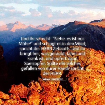 Picture 05 - Maleachi 1:13 LUTH1912 - Und ihr sprecht: “Siehe, es ist nur Mühe!” - Bible Verse Picture