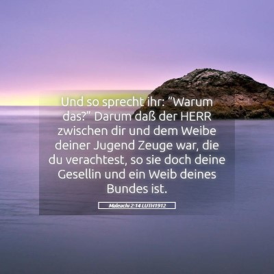 Picture 05 - Maleachi 2:14 LUTH1912 - Und so sprecht ihr: “Warum das?” Darum daß - Bible Verse Picture