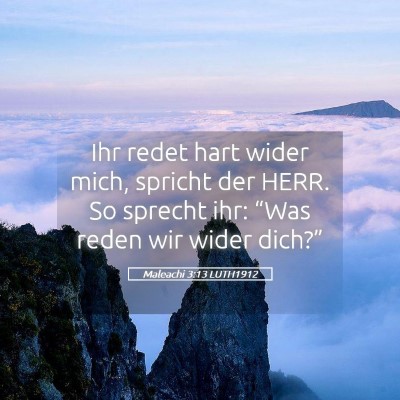 Picture 05 - Maleachi 3:13 LUTH1912 - Ihr redet hart wider mich, spricht der HERR. So - Bible Verse Picture