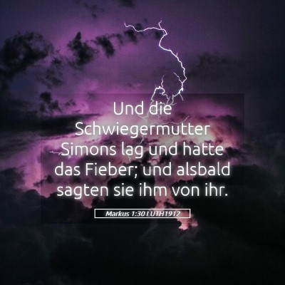 Picture 05 - Markus 1:30 LUTH1912 - Und die Schwiegermutter Simons lag und hatte das - Bible Verse Picture